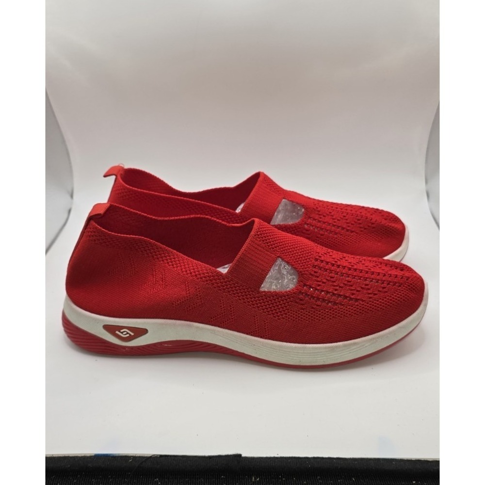 Womens Red Orthopedic Casual‎ Shoes Breathable Comfortable Non Slip Size 9.5